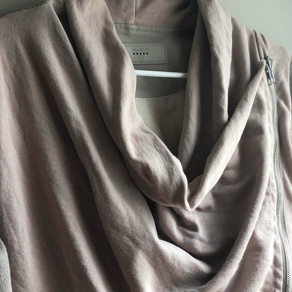 Blank NYC diagonal zip cream leather jacket sz s - Picture 2 of 5